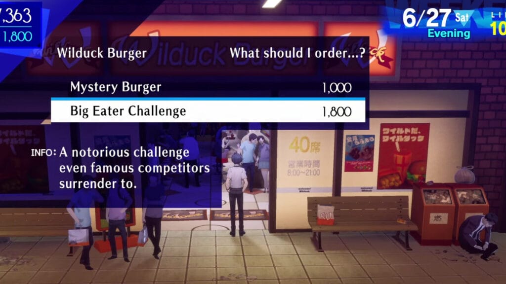 burger challenge persona 3 reload