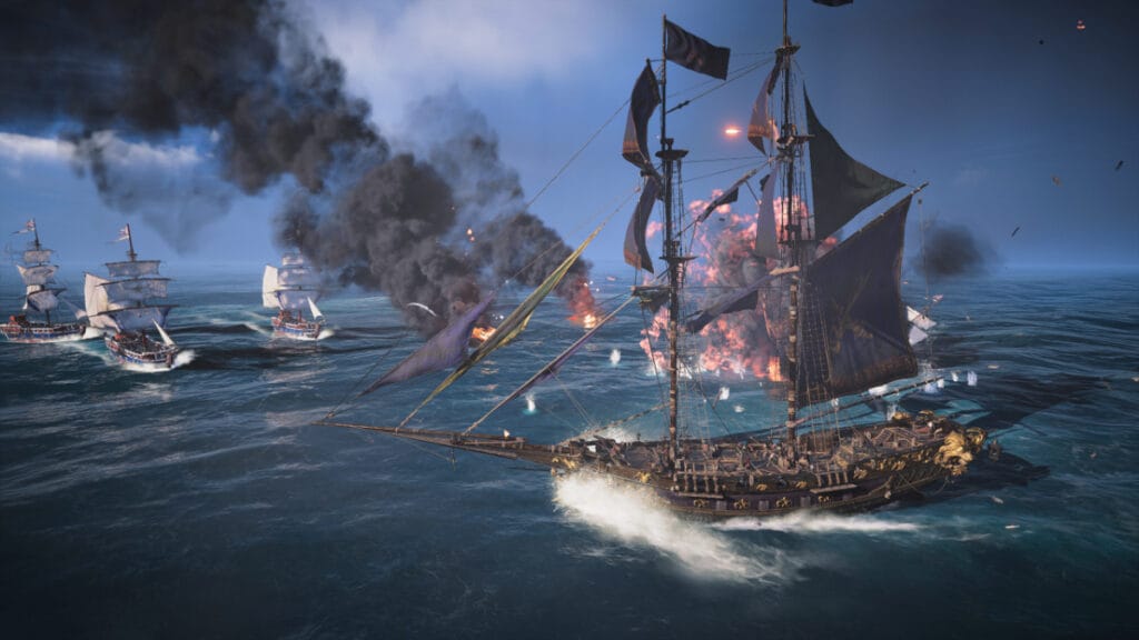 Ships locked in combat in Skull and Bones