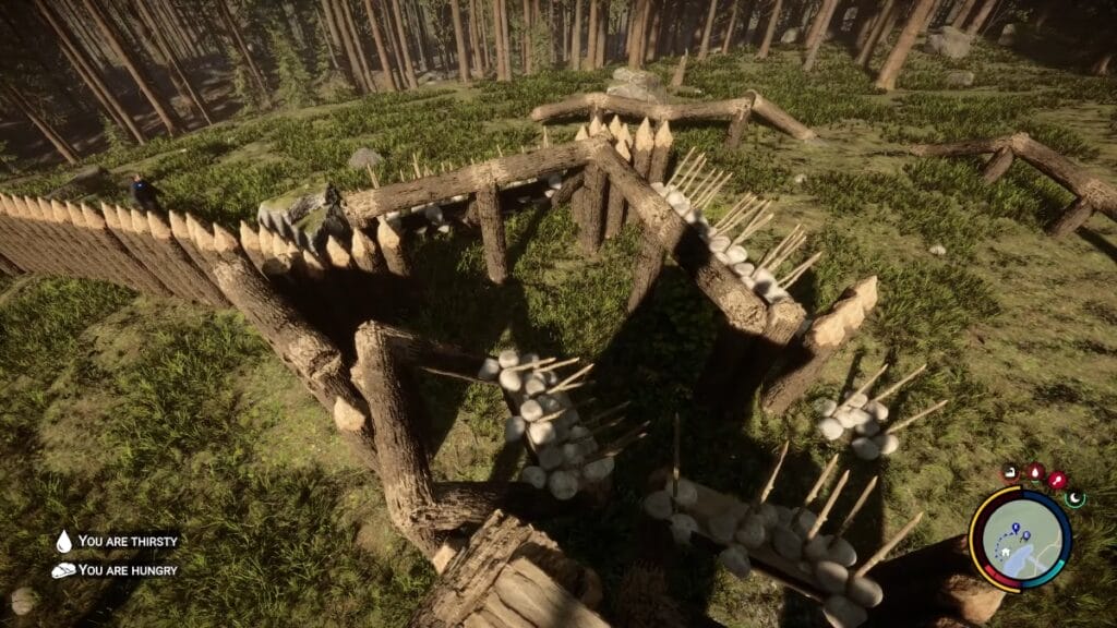 A heavily-defended base in Sons of the Forest