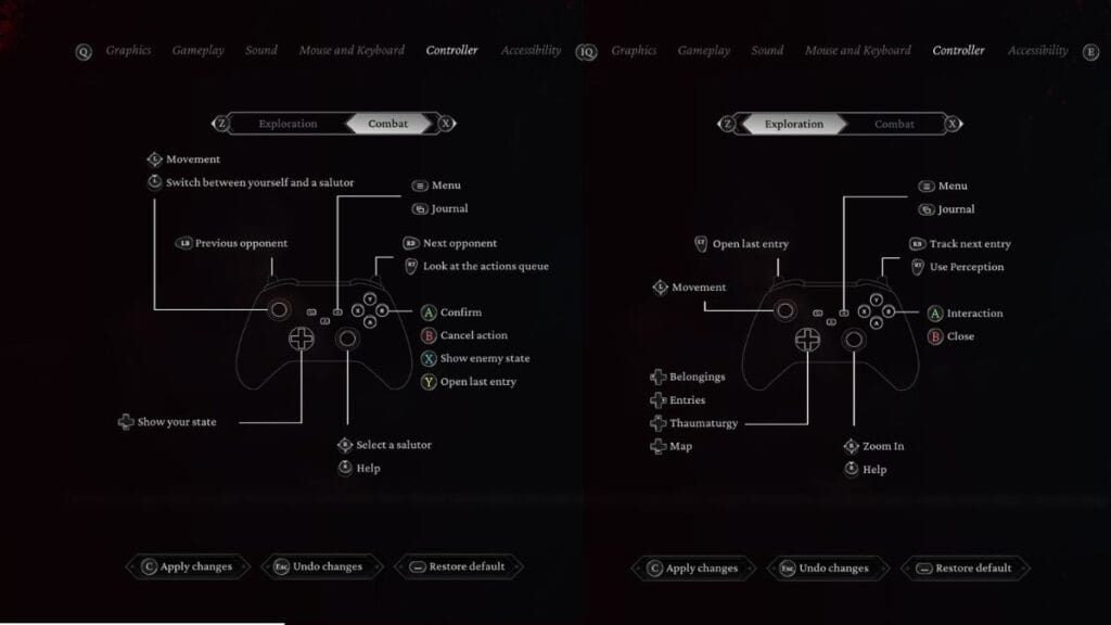 The Thaumaturge Controller Controls