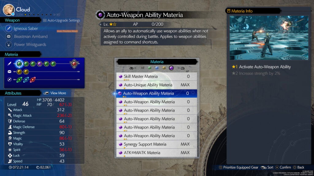 Auto-Weapon Ability Materia