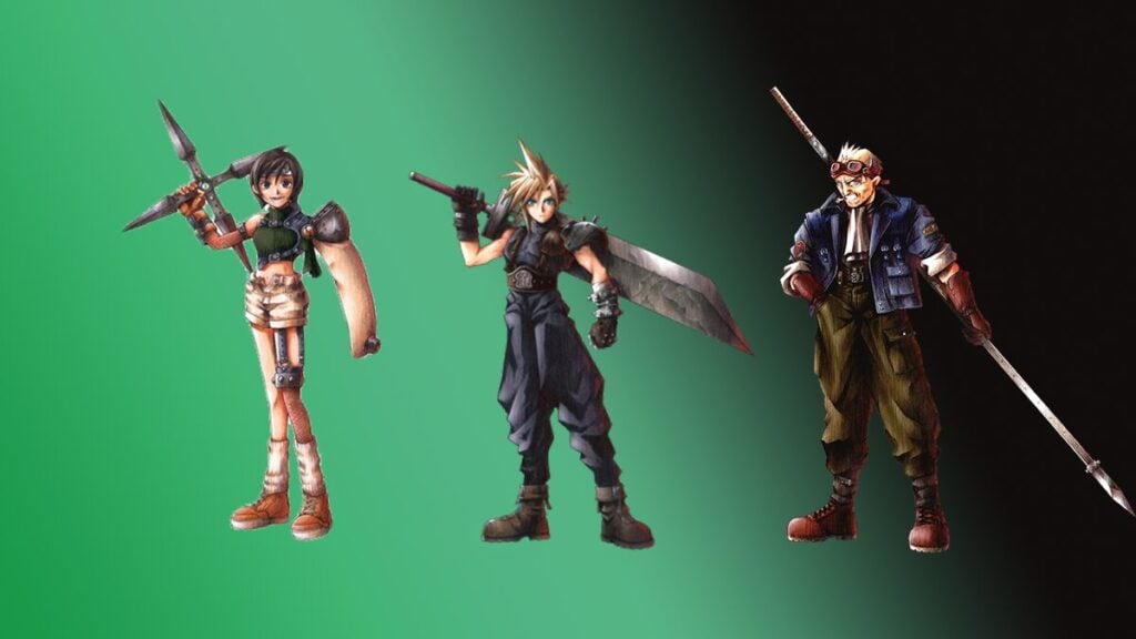 final fantasy 7 yuffie, cloud, and cid