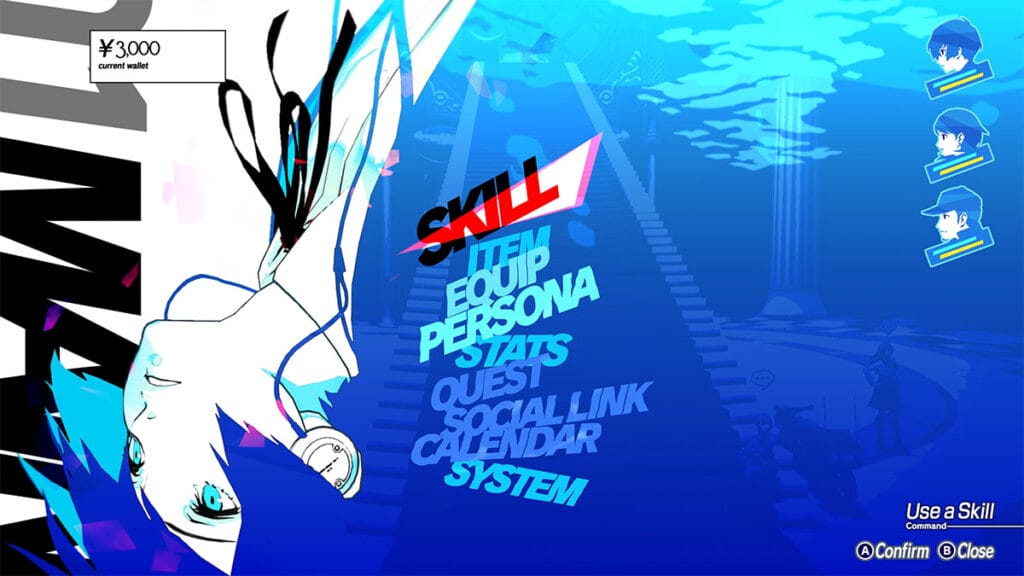 persona 3 reload menu