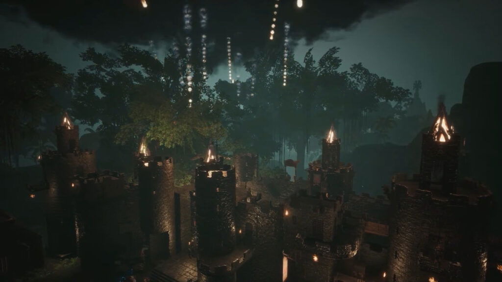 A sorcerer calls down meteors during a Purge event in Conan Exiles Chapter 4