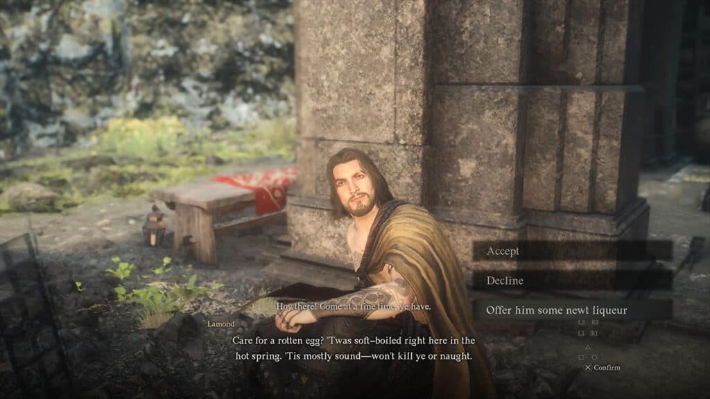 Lamond talks to the Arisen in Dragon's Dogma 2. 