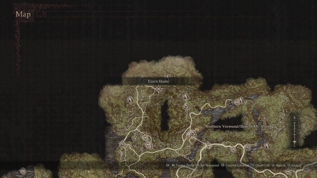 The location of Eini's Home in Dragon's Dogma 2.