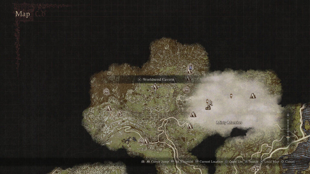 The location of Worldsend Cavern, as showcased in Dragon's Dogma 2.