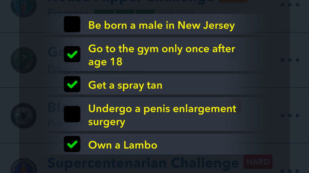 BitLife GTL Challenge Tasks