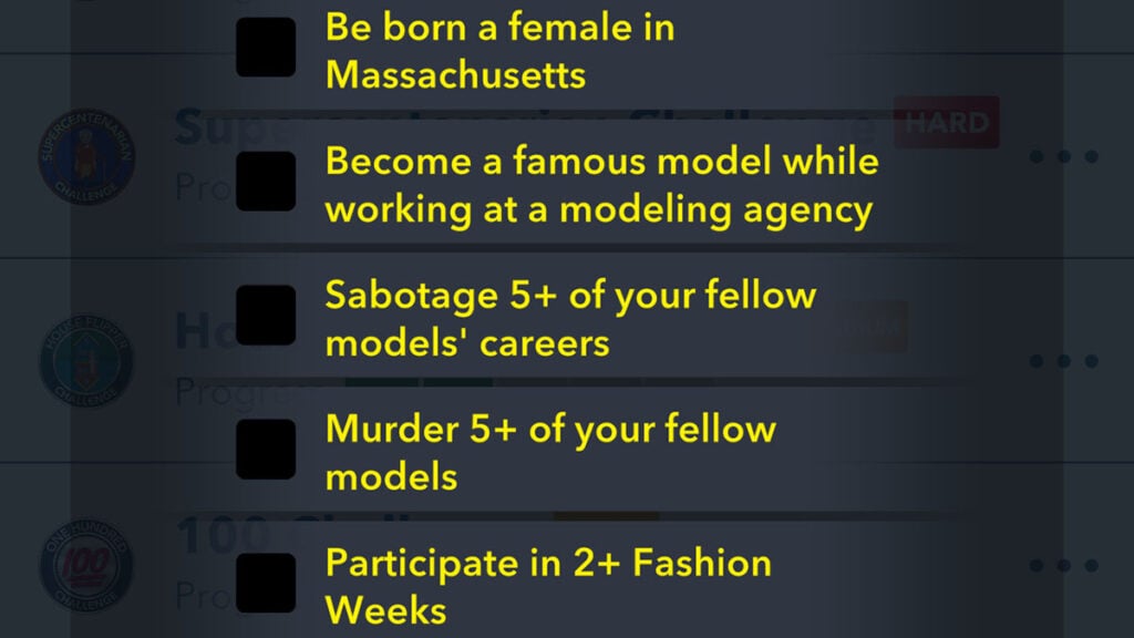 BitLife Model Mischief Challenge Tasks