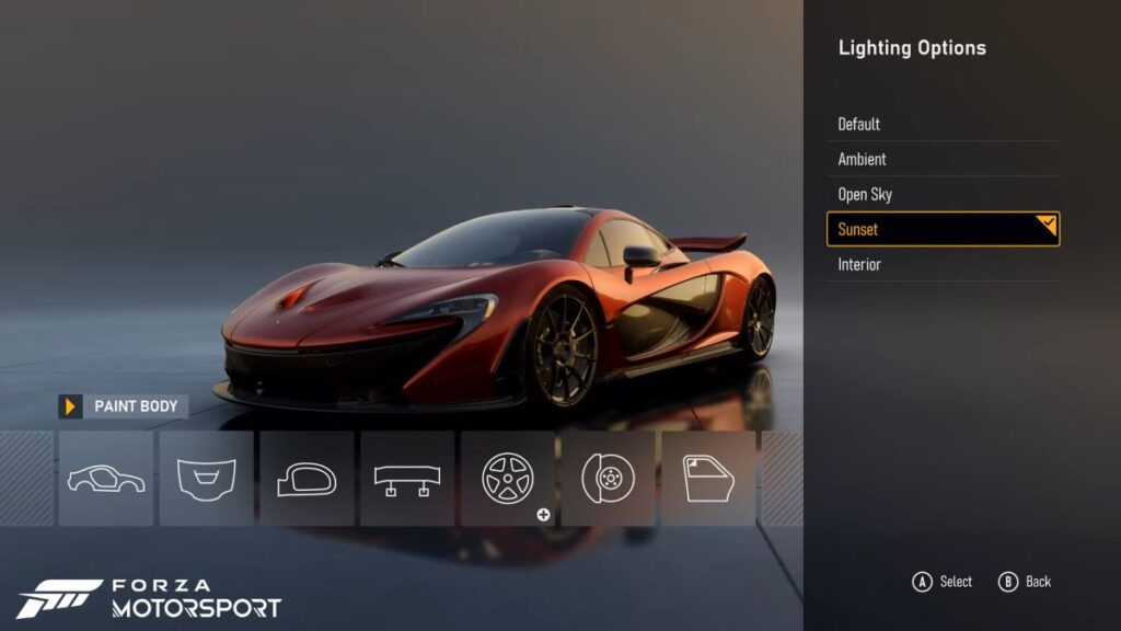 Forza Motorsport adds new livery lighting options