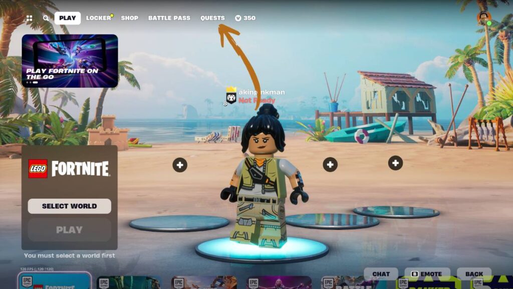 how to check quests list in lego fortnite