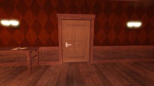 A closed door in Roblox doors