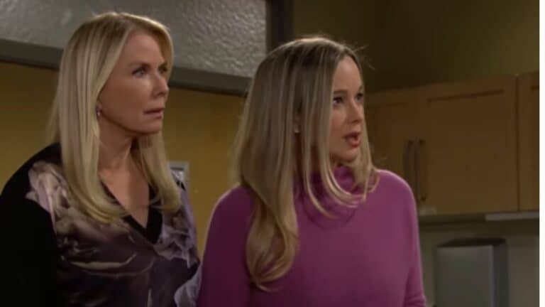 The Bold and the Beautiful actresses Katherine Kelly Lang and Jennifer Gareis in a scene from the soap opera.