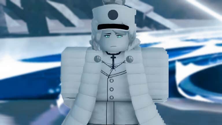 How to Get Voltstanding in Roblox Type Soul Close-up of a character from Type Soul clad in white
