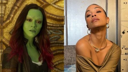 Gamora and Zoe Saldaña