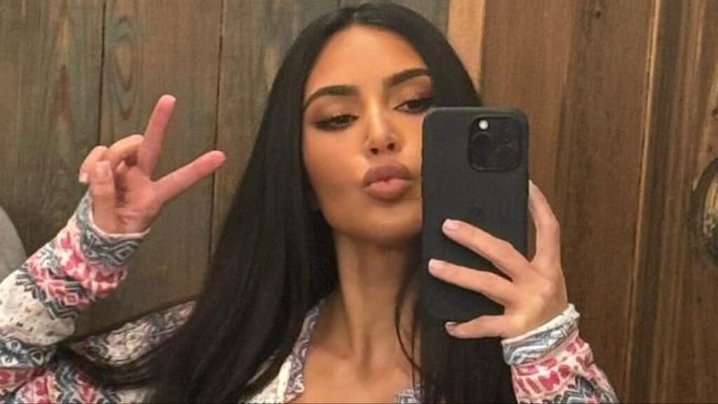 Kim Kardashian takes a selfie