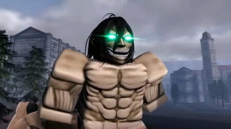 A character uses Titan Shift to transform in Attack on Titan Revolution