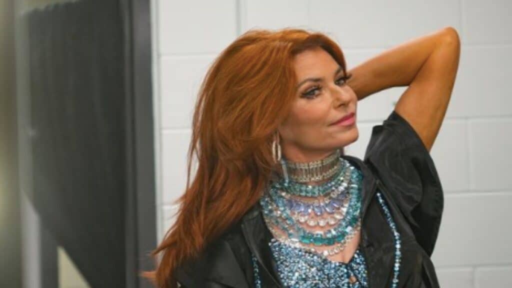 Shania Twain with orange hair