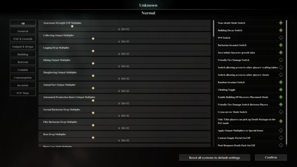 Soulmask Server Options