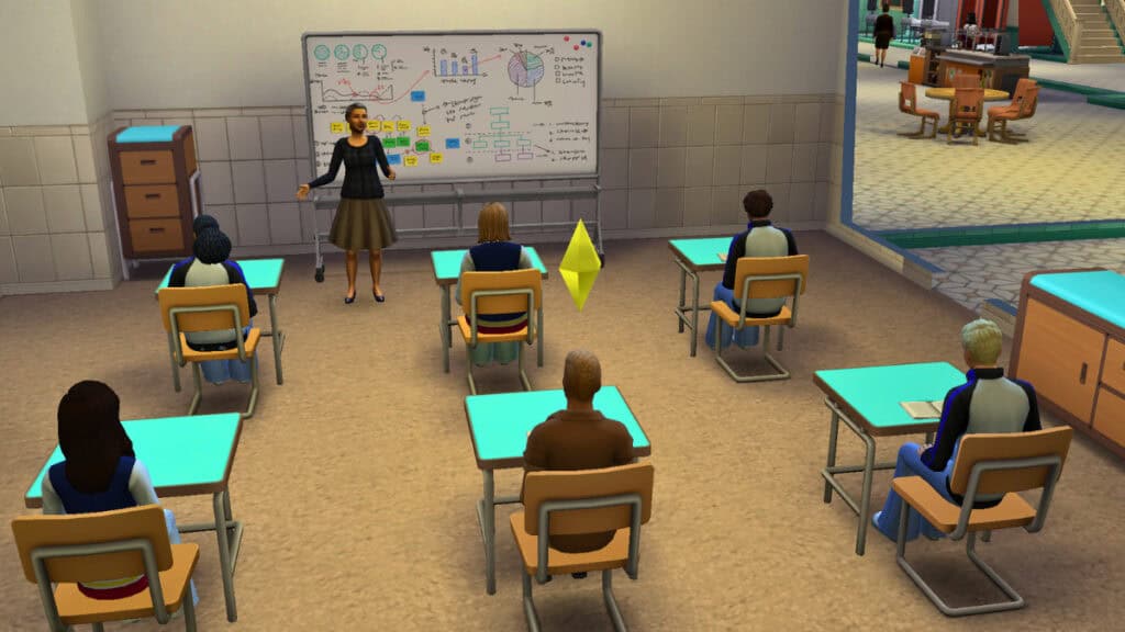 high school homework sims 4