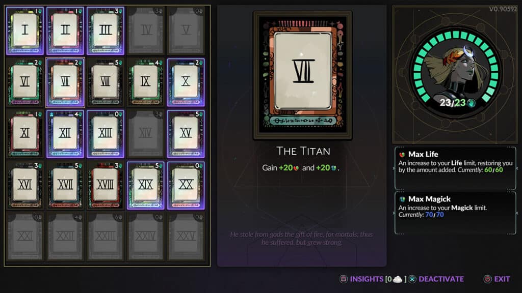 The Titan Arcana Card.