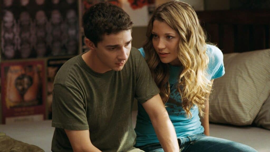 Shia LaBeouf and Sarah Roemer in Disturbia