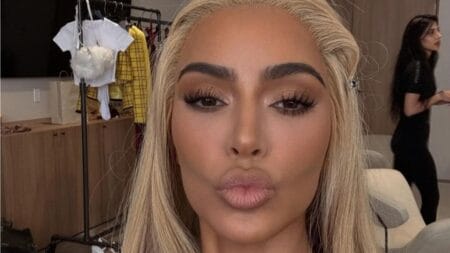 Kim Kardashian with blonde hair