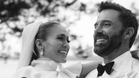 Ben Affleck and Jennifer Lopez Monochrome Photo via Instagram