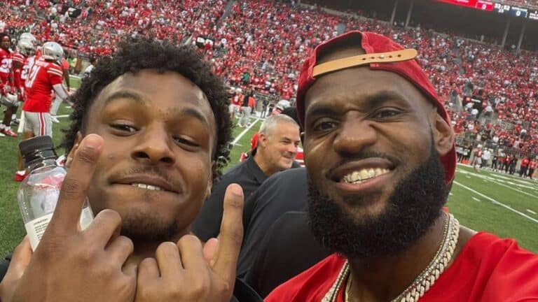 Bronny James andhis father LeBron James