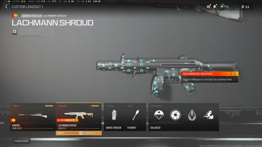 Lachmann Shroud Loadout Perks