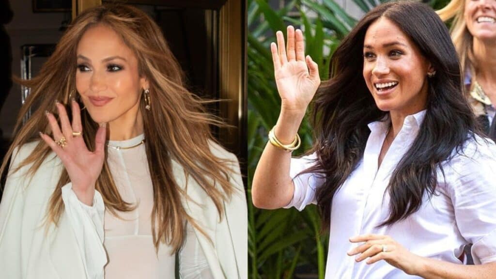 Jennifer Lopez and Meghan Markle photo merge.