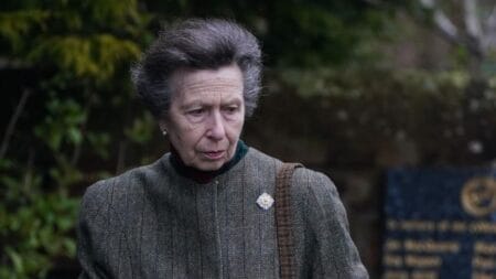 Princess Anne looking somber