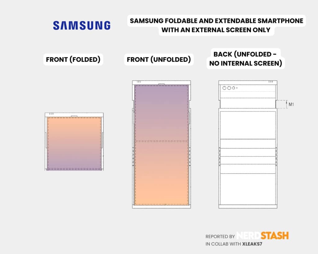 Samsung Galaxy Z Flip with only extendable external screen (front & back) 