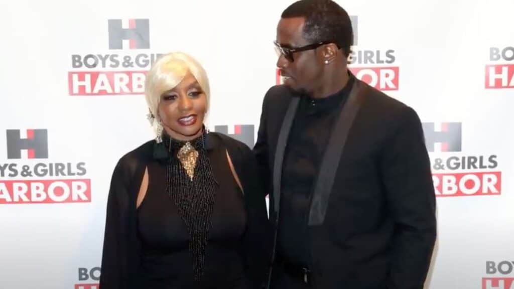 Diddy and his mother Janice Combs on the red carpet