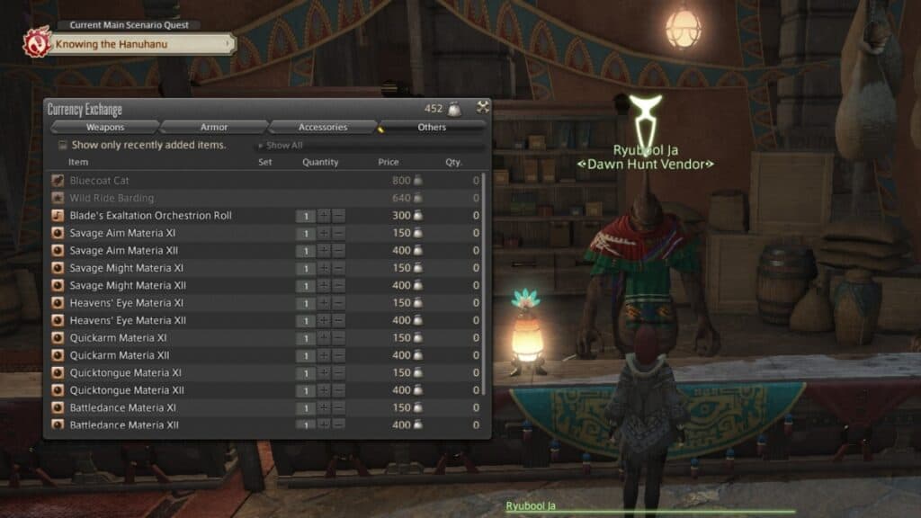 FFXIV Materia Vendor