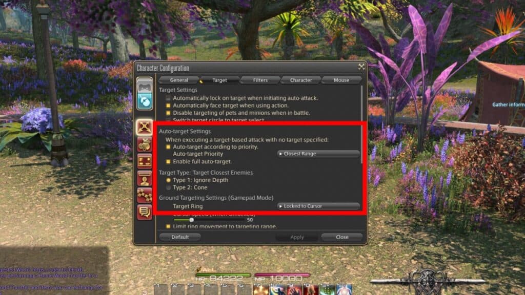 Targeting Options FFXIV