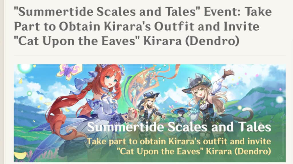 genshin impact summertide scales and tales event