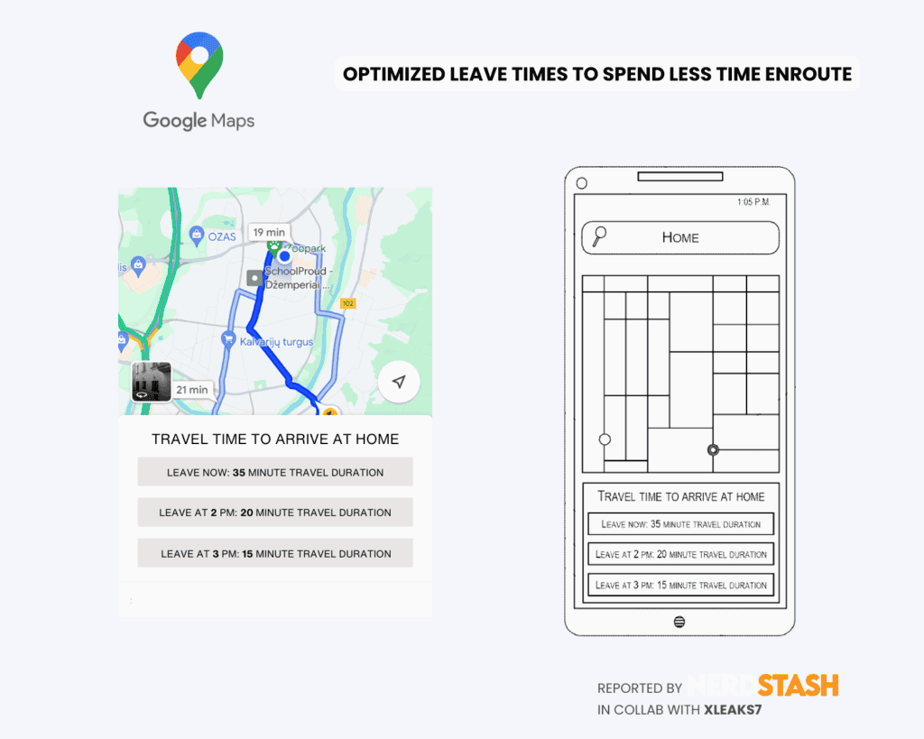 Google Maps Leave Time Recommendations for Different Travel Duration