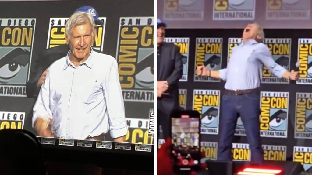 Harrison Ford at San Diego Comic Con as part of the Marvel Cinematic Universe