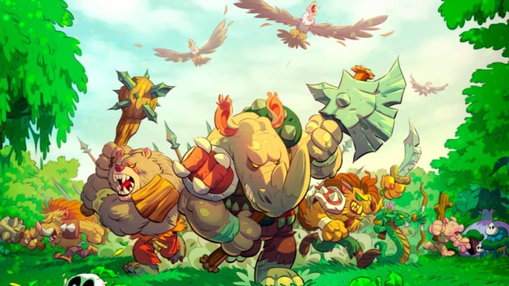 Anthropomorphic warriors rush forward in Kingdom Rush 5: Alliance