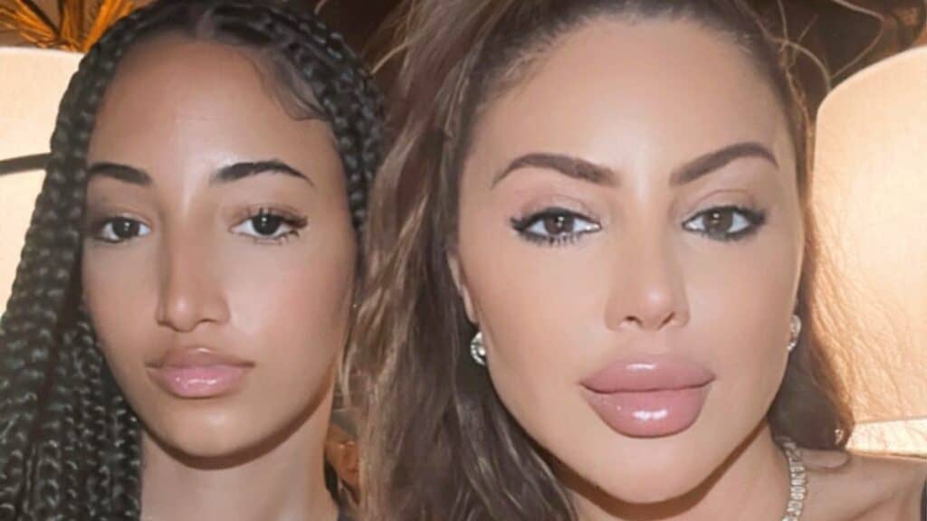 Larsa Pippen and daughter Sophia close up