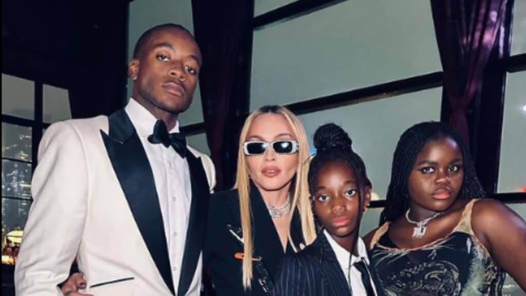 Madonna and her children, including son David Banda