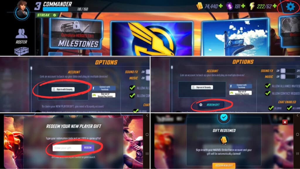 codes for marvel strike force