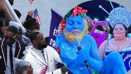 Contestants and performance at the Paris 2024 Olympics opening ceremony.