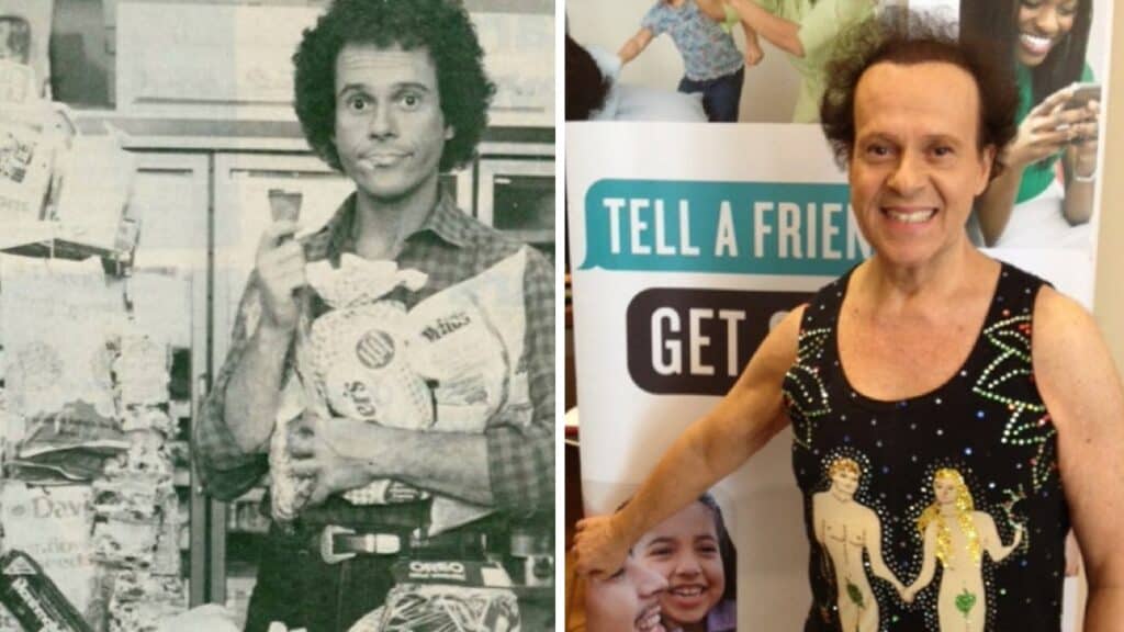 Richard Simmons in the 80s and prior to his death this week