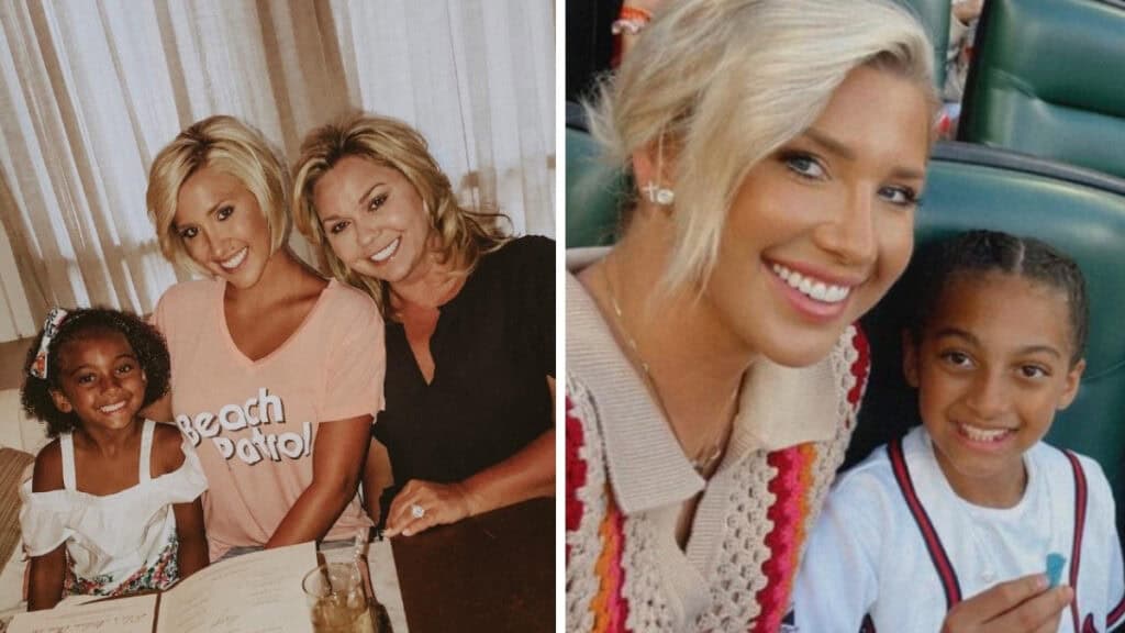 Chloe, Savannah, and Julie Chrisley (L), Savannah and Chloe Chrisley (R)