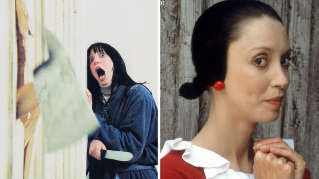 Shelley Duvall in "The Shining (L) and Popeye (R), some of her best performances