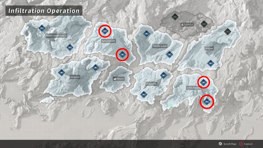 All Sharen Parts Locations