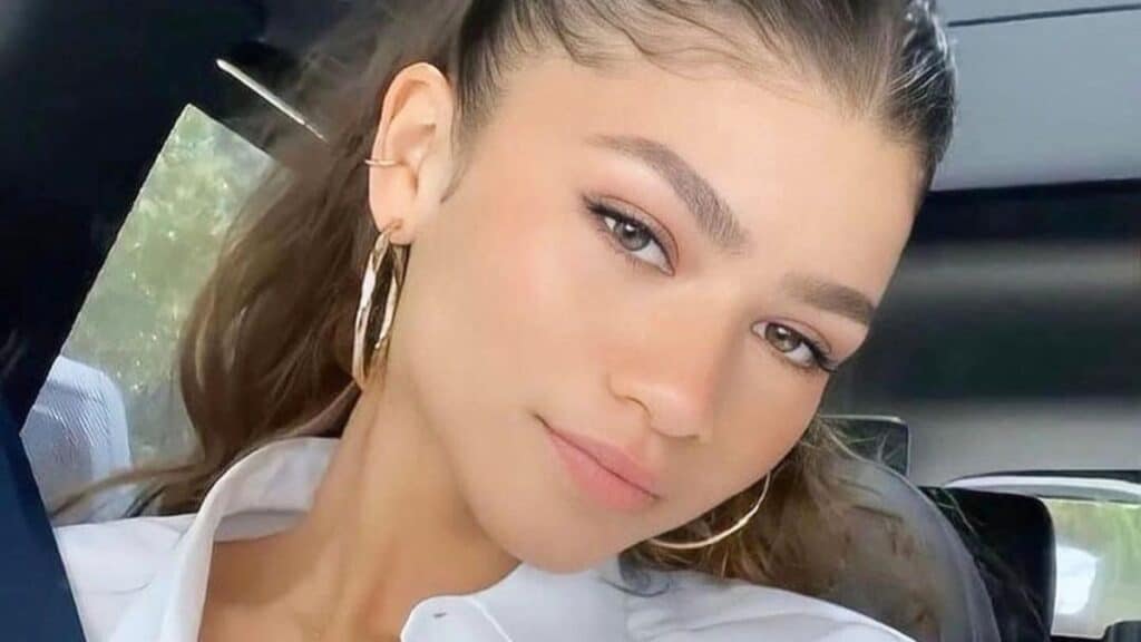 Zendaya in a car close up