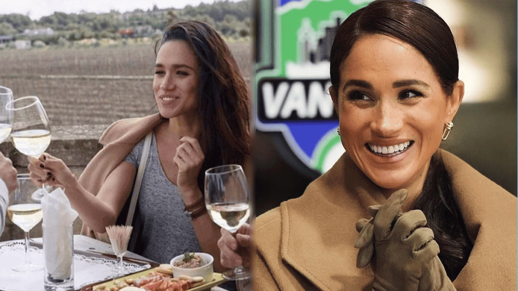 meghan markle with a wine glass